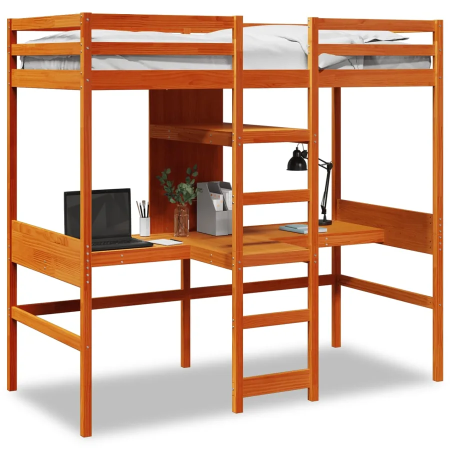 Cadre de lit superposé sans matelas 80x200cm bois de pin massif - 2