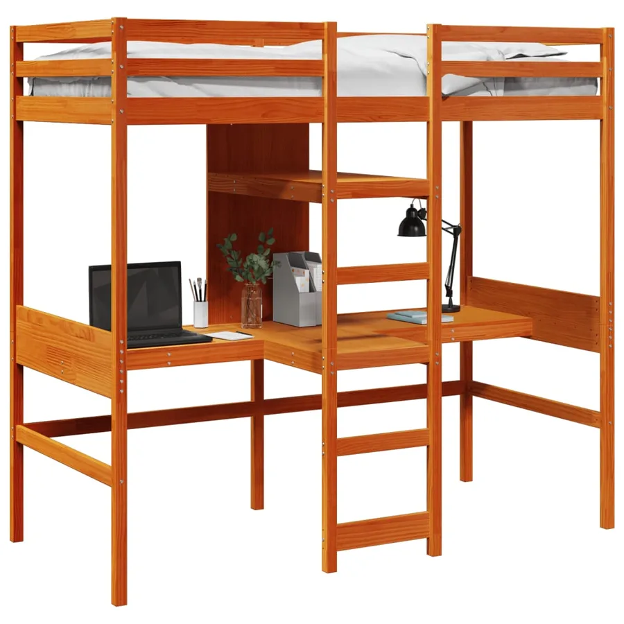 Cadre de lit superposé sans matelas 80x200cm bois de pin massif - 4