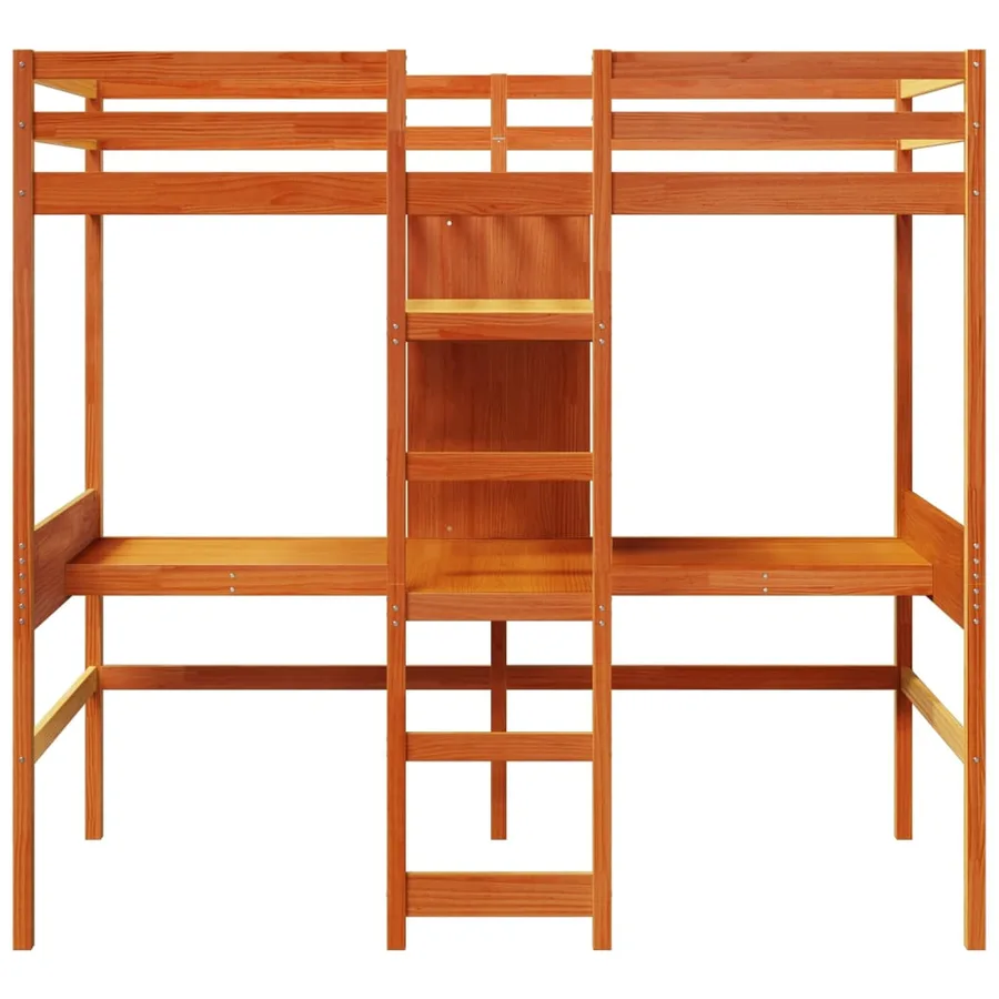 Cadre de lit superposé sans matelas 80x200cm bois de pin massif - 5