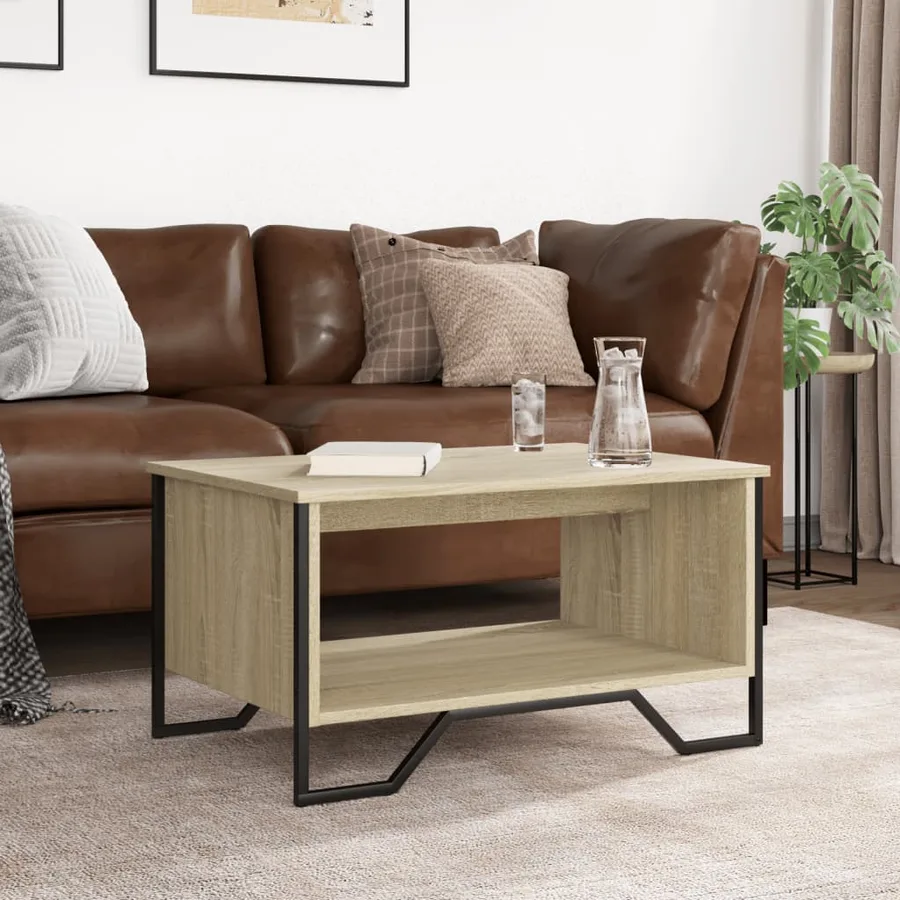 Table basse chêne sonoma 75x51x40 cm bois d'ingénierie - 3
