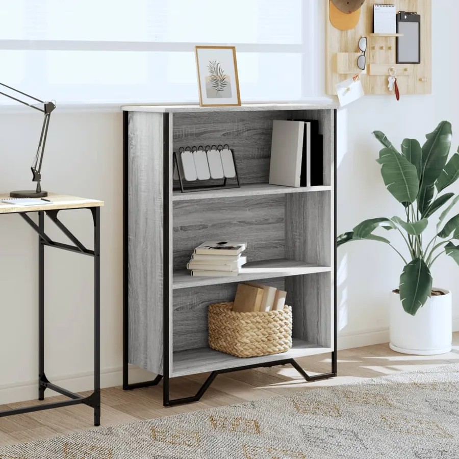 Bibliothèque sonoma gris 80x31x106 cm bois d'ingénierie - 3