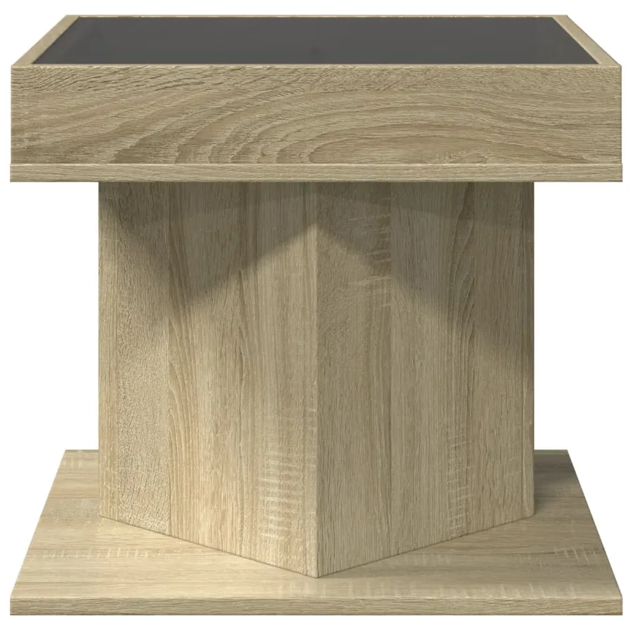 Table basse avec LED chêne sonoma 50x50x45 cm bois d'ingénierie - 6