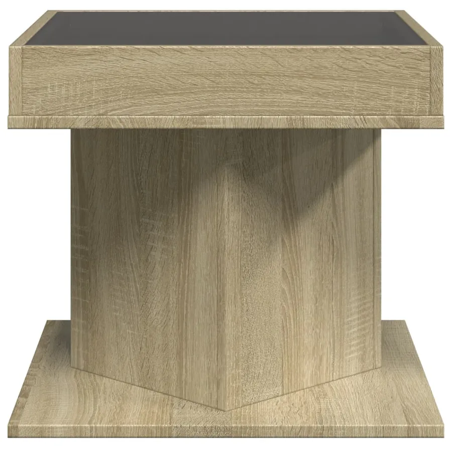Table basse avec LED chêne sonoma 50x50x45 cm bois d'ingénierie - 7