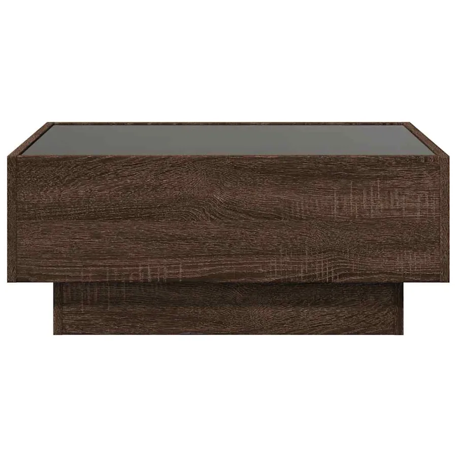 Table basse avec LED chêne marron 70x50x30 cm bois d'ingénierie - 6