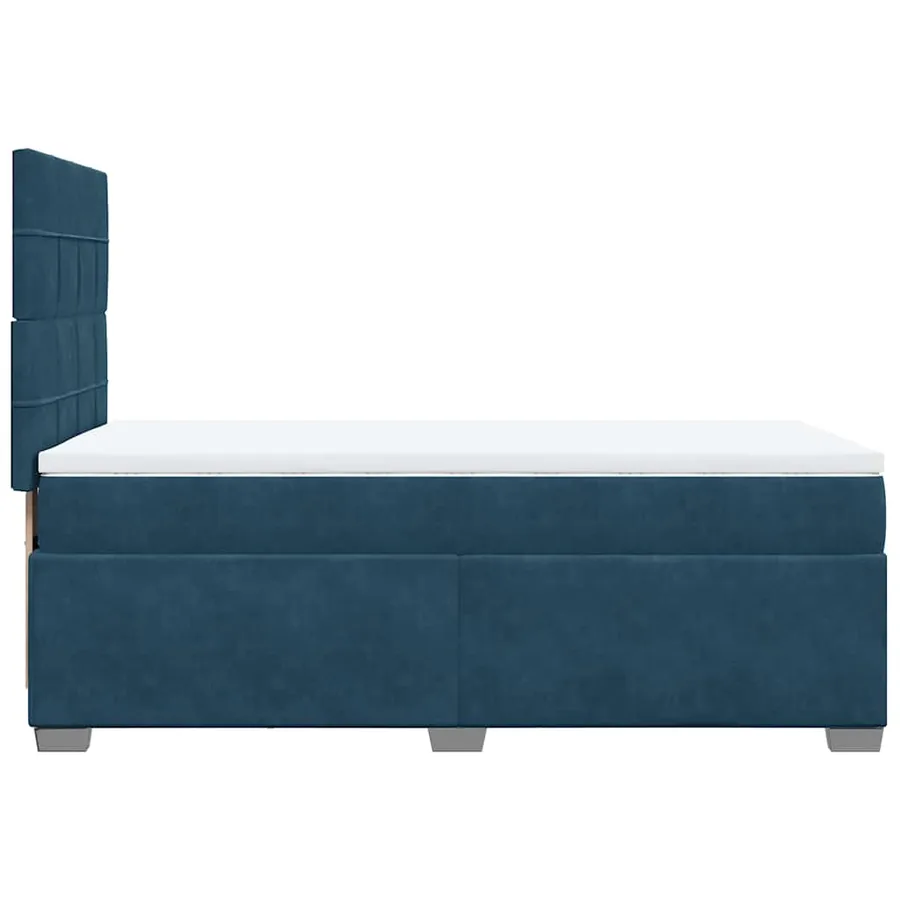 Sommier à lattes de lit avec matelas bleu 80x200 cm velours - 12