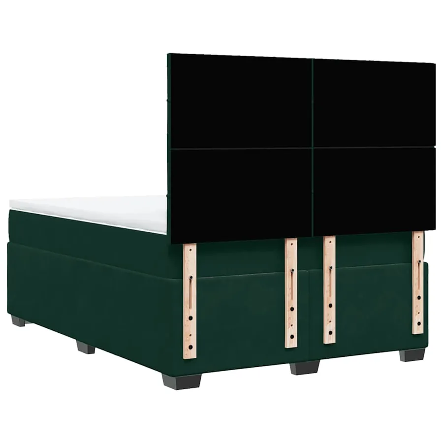 Sommier à lattes de lit et matelas Vert foncé 160x200cm Velours - 10