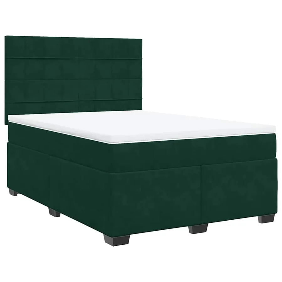 Sommier à lattes de lit et matelas Vert foncé 160x200cm Velours - 2