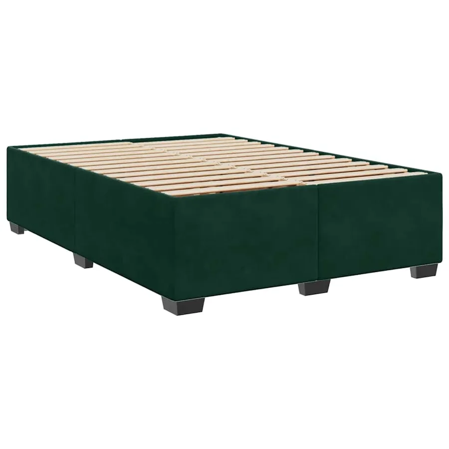 Sommier à lattes de lit et matelas Vert foncé 160x200cm Velours - 5