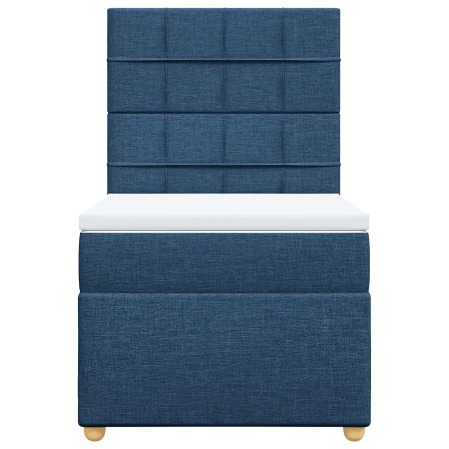 Sommier à lattes de lit avec matelas Bleu 80x200 cm Tissu - 4