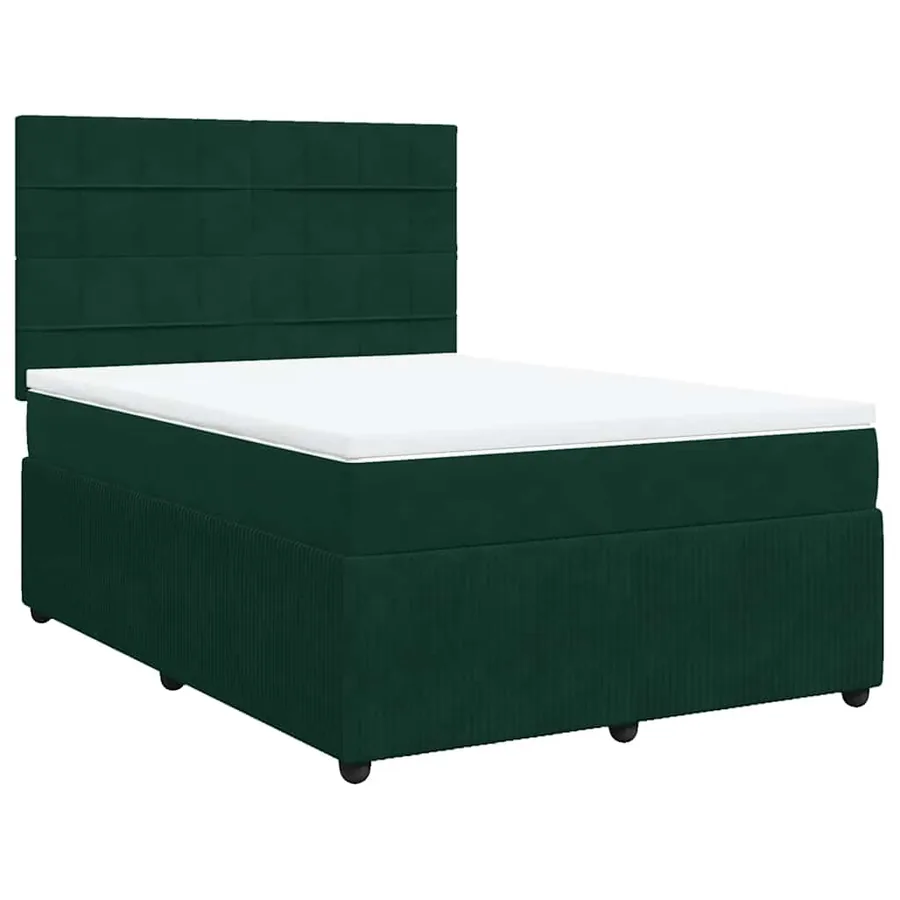 Sommier à lattes de lit et matelas Vert foncé 160x200cm Velours - 2
