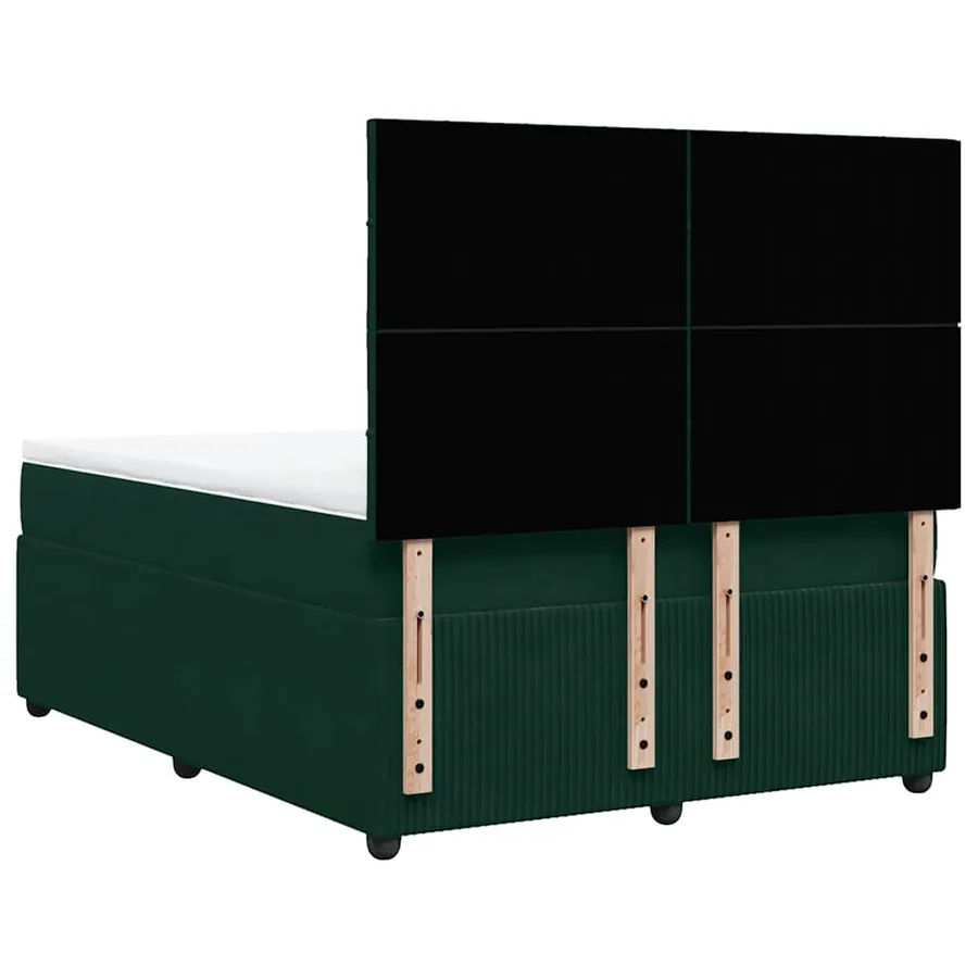 Sommier à lattes de lit et matelas Vert foncé 160x200cm Velours - 6