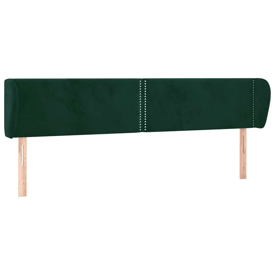 Tête de lit avec oreilles Vert foncé 183x23x78/88 cm Velours - 2