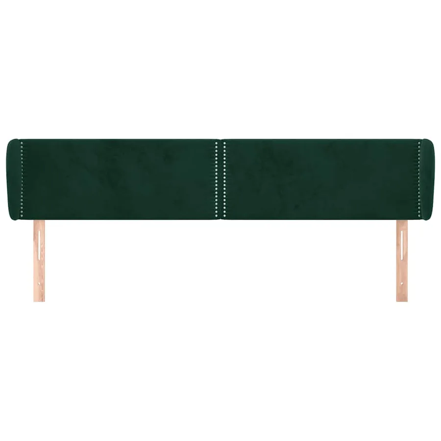 Tête de lit avec oreilles Vert foncé 183x23x78/88 cm Velours - 3