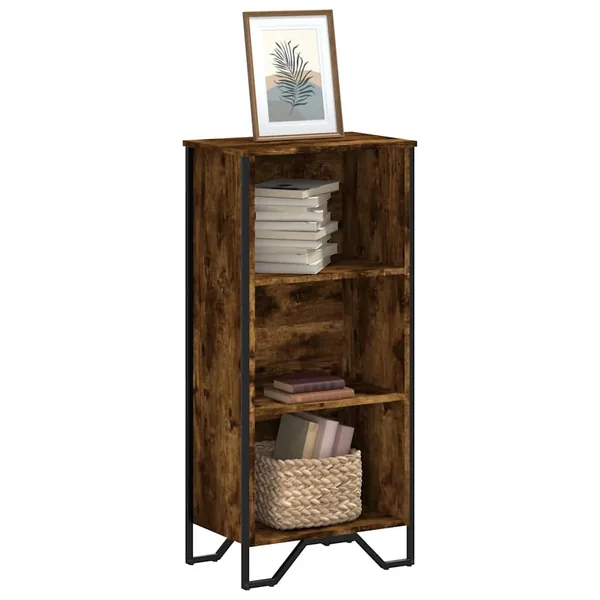 Bibliothèque chêne fumé 50x31x106 cm bois d'ingénierie
