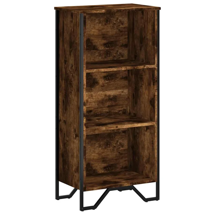 Bibliothèque chêne fumé 50x31x106 cm bois d'ingénierie - 2