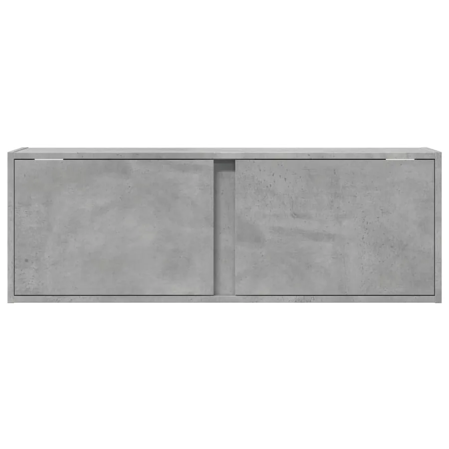 Meuble TV mural avec lumières LED gris béton 100x31x35 cm - 6