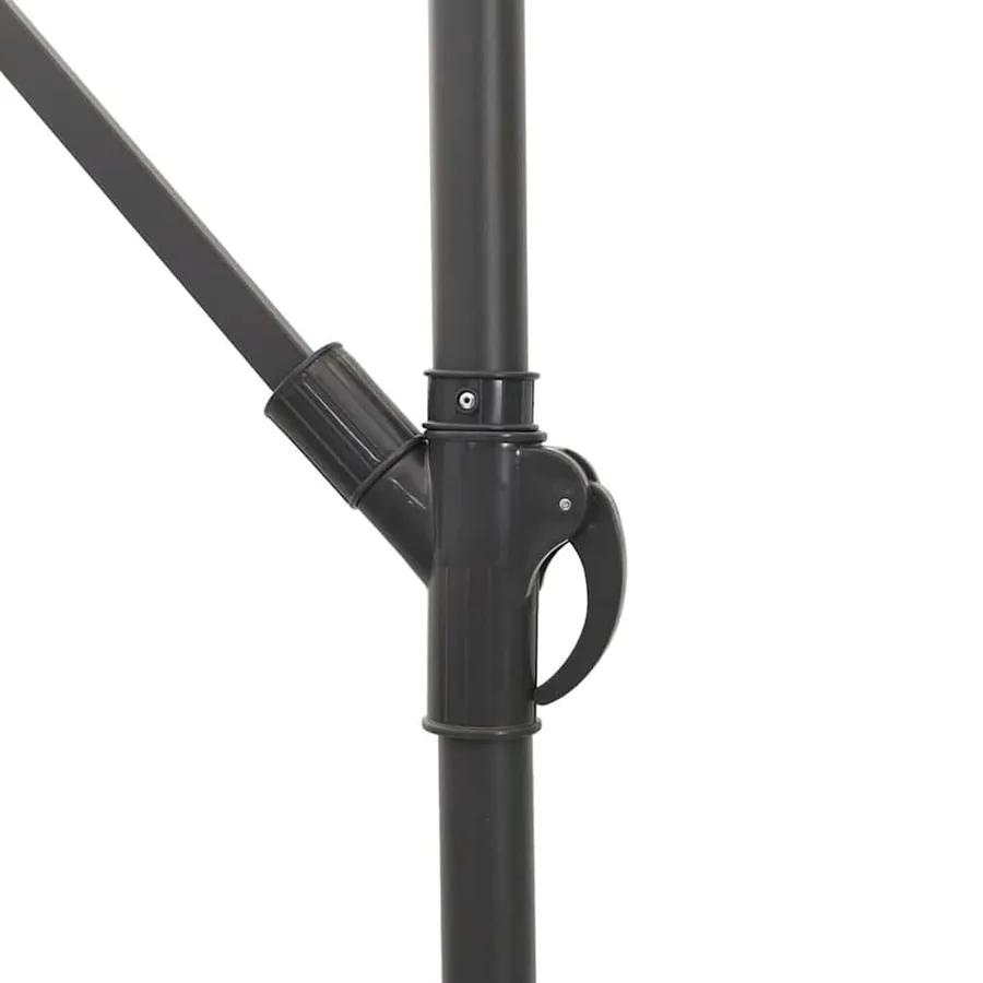 Parasol de jardin avec LED et mât en acier marron 269x269x235cm - 9