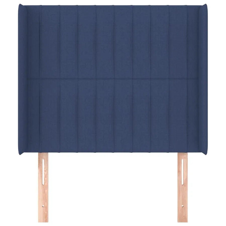 Tête de lit avec oreilles Bleu 83x16x118/128 cm Tissu - 3