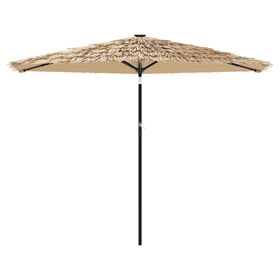 Parasol de jardin avec LED et mât en acier marron 288x288x225cm - 4