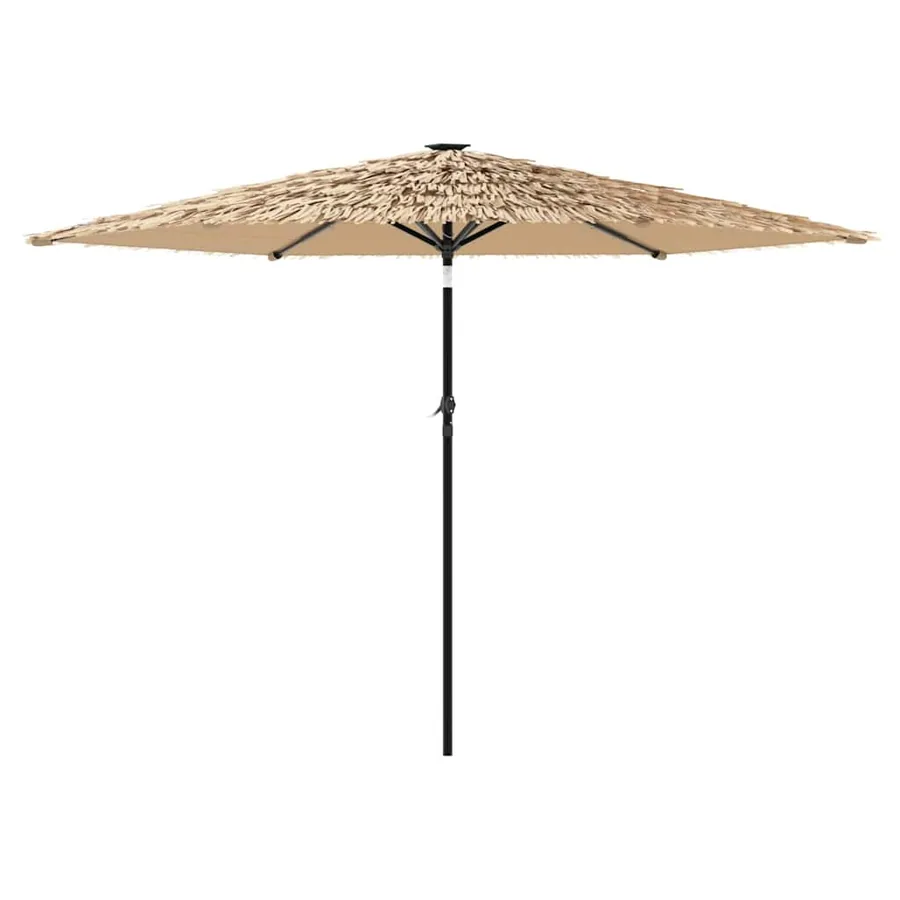 Parasol de jardin avec LED et mât en acier marron 288x288x225cm - 6