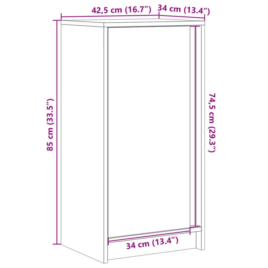 Buffet avec LED chêne sonoma 42,5x34x85 cm bois d'ingénierie - 16