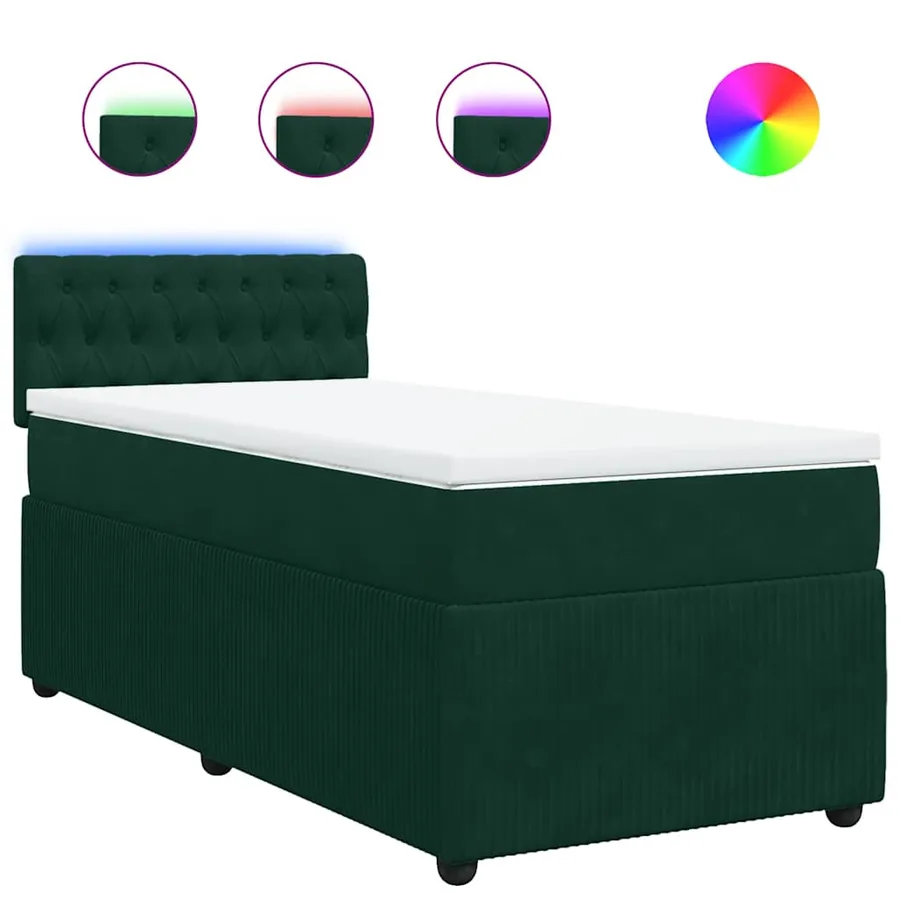 Sommier à lattes de lit avec matelas Vert foncé 90x190 cm - 2