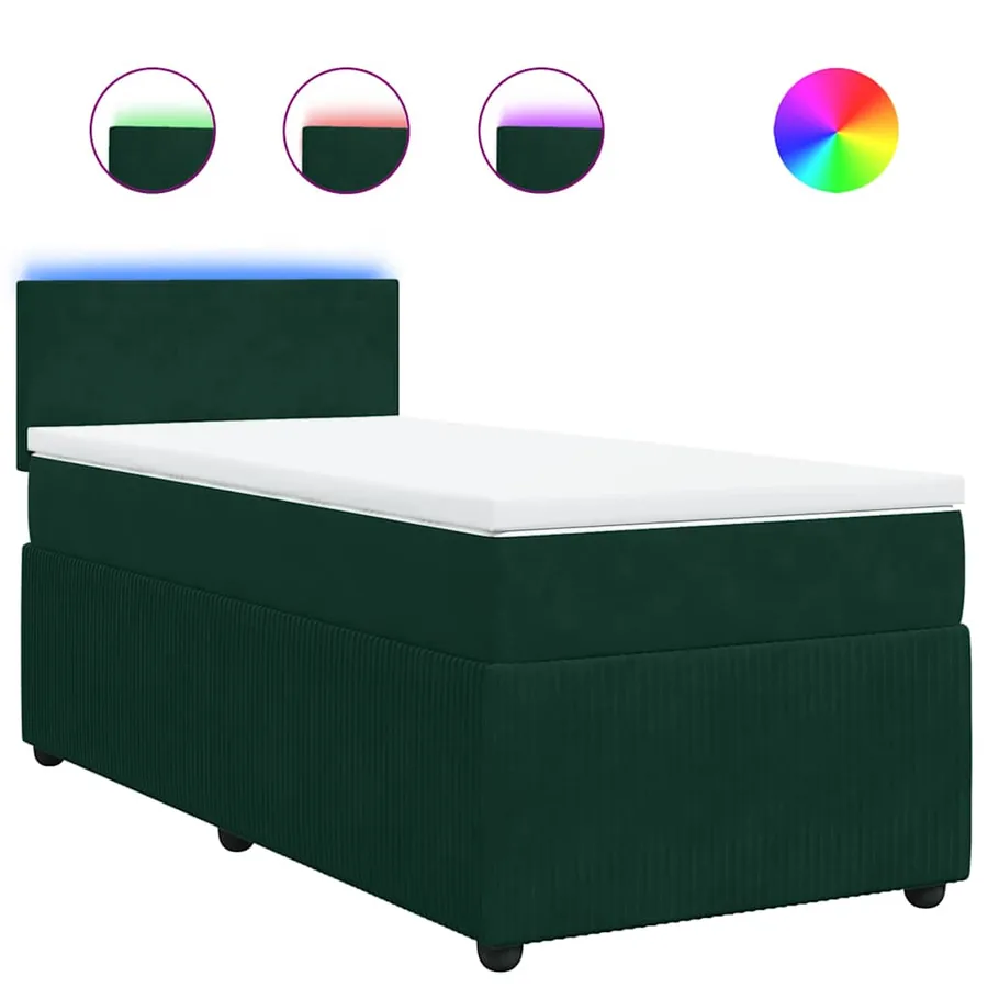 Sommier à lattes de lit avec matelas Vert foncé 90x200 cm - 2