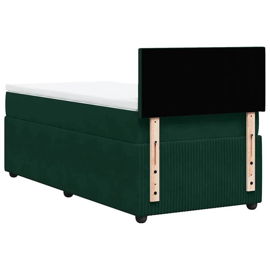 Sommier à lattes de lit avec matelas Vert foncé 90x200 cm - 8