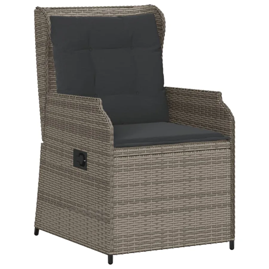 Salon de jardin 5 pcs avec coussins Gris Résine tressée - 6