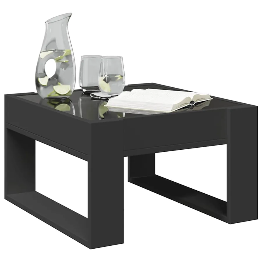 Table basse avec LED infini noir 50x53x30 cm - 5