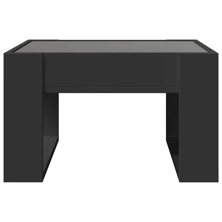 Table basse avec LED infini noir 50x53x30 cm - 7