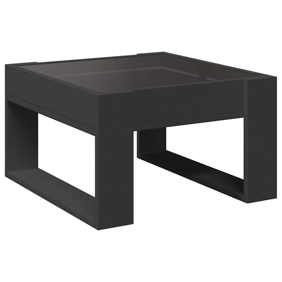 Table basse avec LED infini noir 50x53x30 cm - 8
