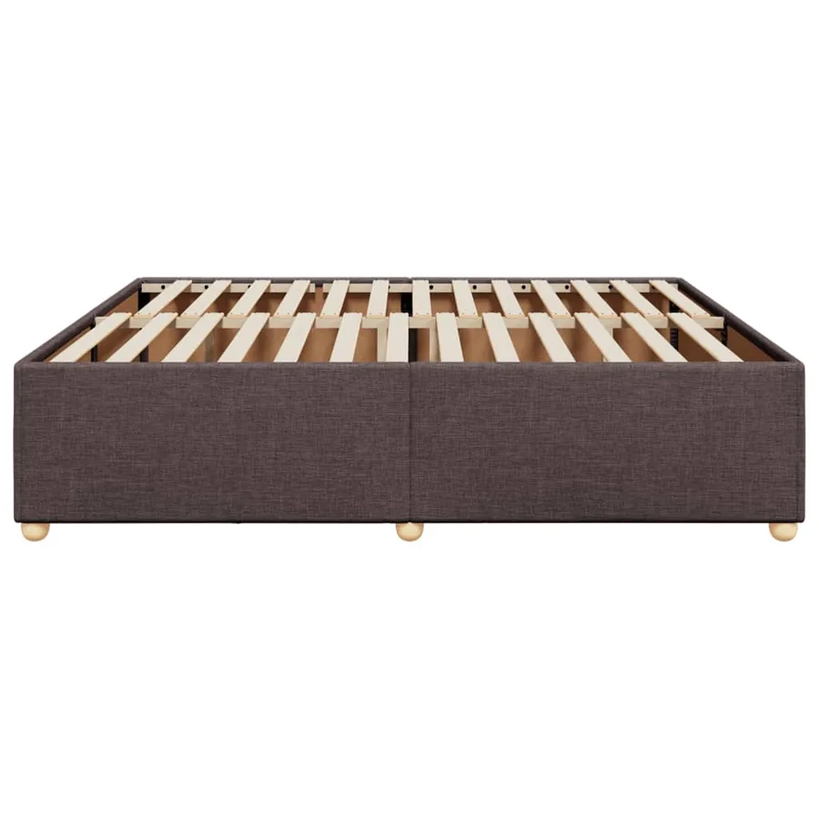 Cadre de lit sans matelas marron foncé 180x200 cm tissu - 5
