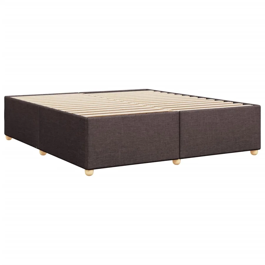 Cadre de lit sans matelas marron foncé 180x200 cm tissu - 6