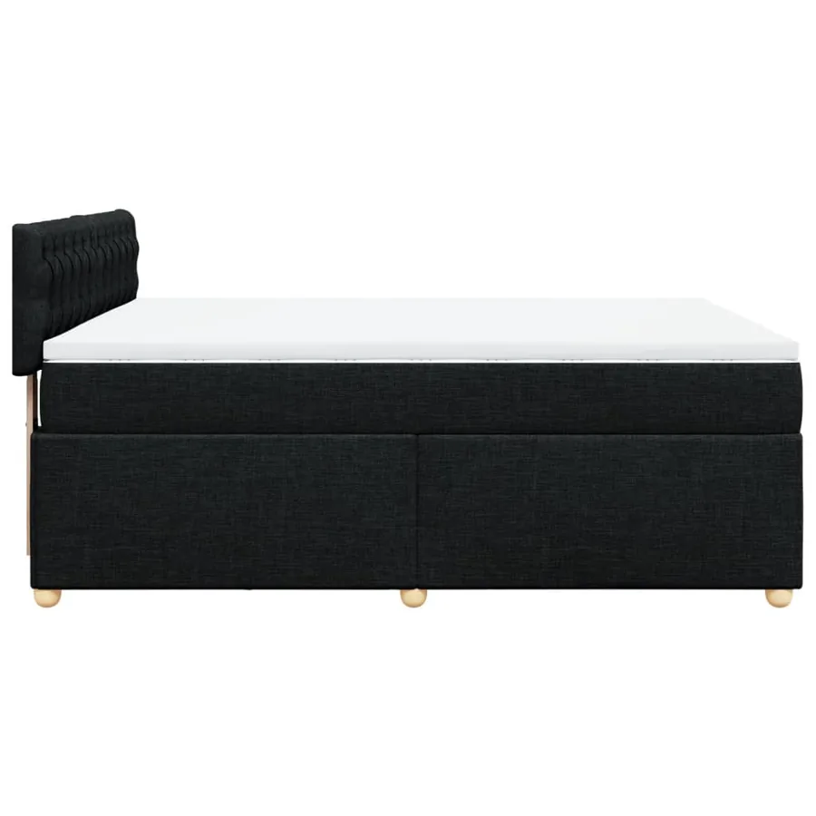 Sommier à lattes de lit avec matelas Noir 160x200 cm Tissu - 5
