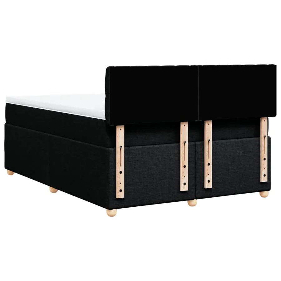Sommier à lattes de lit avec matelas Noir 160x200 cm Tissu - 6