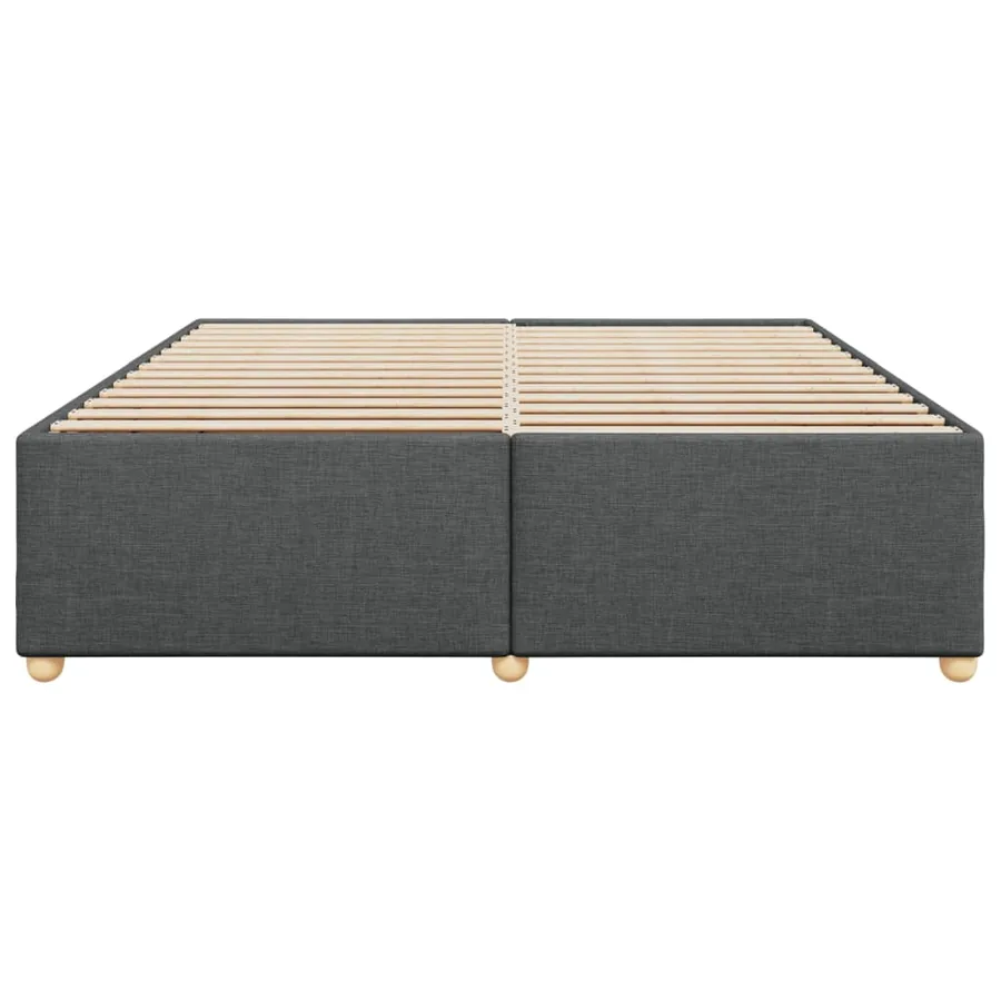 Cadre de lit sans matelas gris foncé 200x200 cm tissu - 4