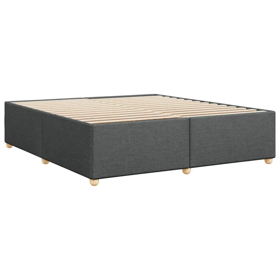 Cadre de lit sans matelas gris foncé 200x200 cm tissu - 6