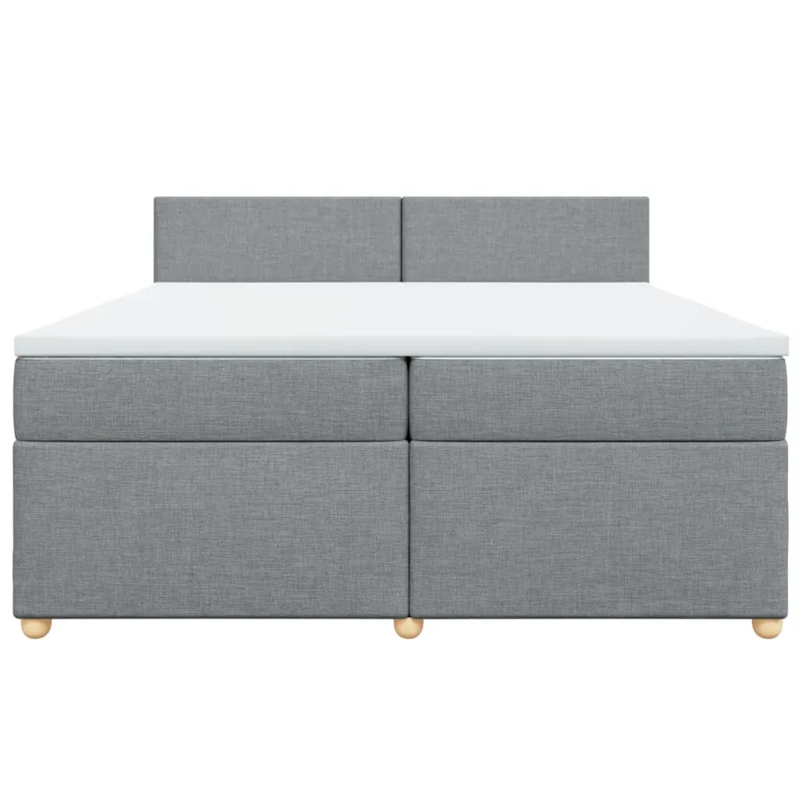 Sommier à lattes de lit avec matelas Gris clair 200x200cm Tissu - 4