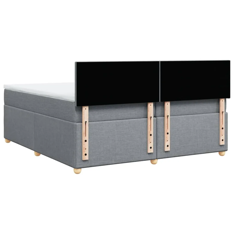Sommier à lattes de lit avec matelas Gris clair 200x200cm Tissu - 6