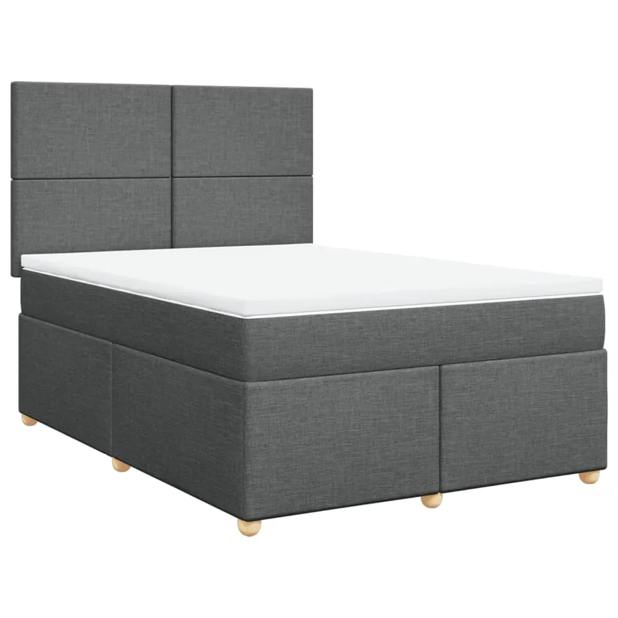 Sommier à lattes de lit avec matelas Gris foncé 160x200cm Tissu - 2