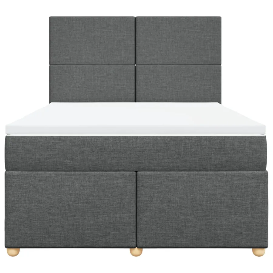 Sommier à lattes de lit avec matelas Gris foncé 160x200cm Tissu - 4