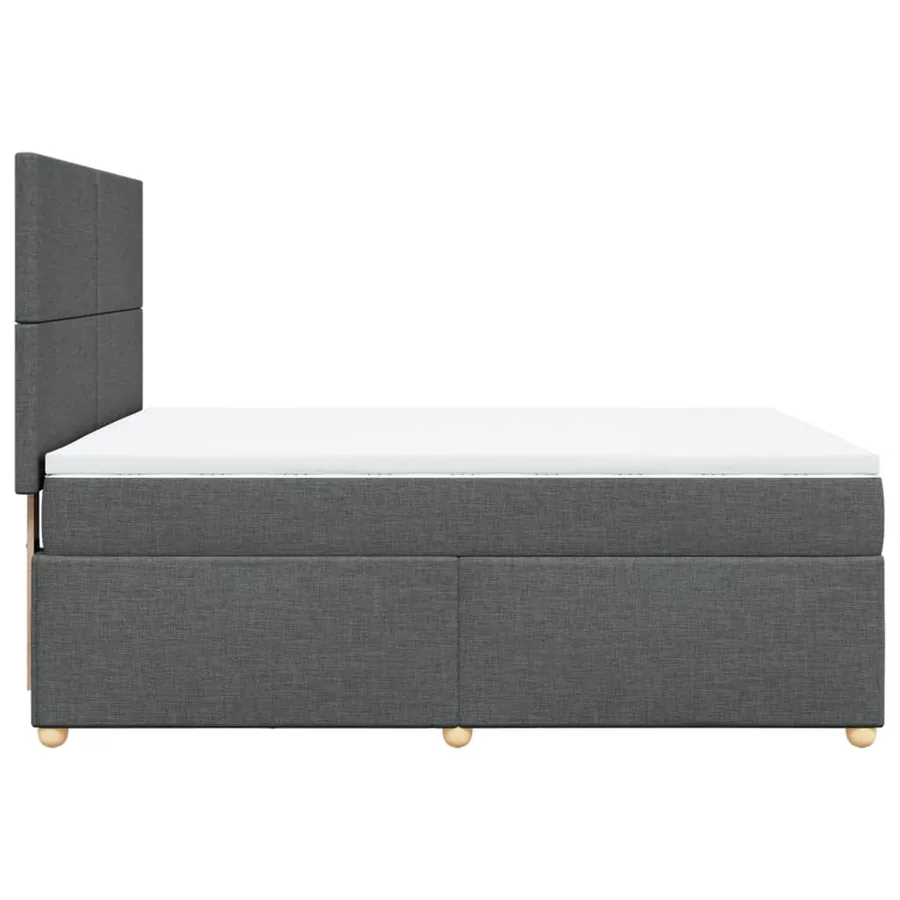 Sommier à lattes de lit avec matelas Gris foncé 160x200cm Tissu - 5