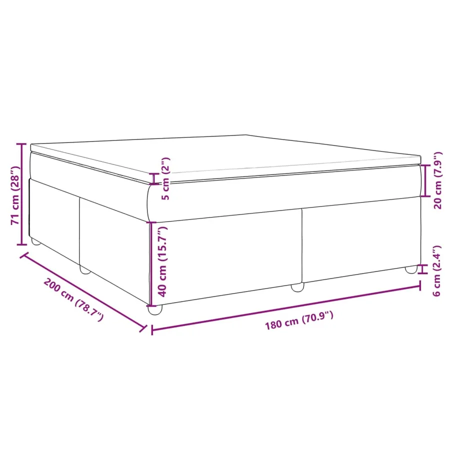 Sommier à lattes de lit avec matelas Gris foncé 180x200cm Tissu - 12