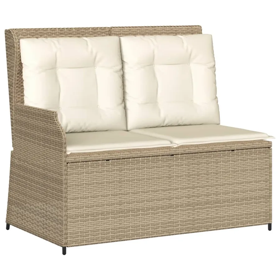 Salon de jardin avec coussins 5 pcs beige résine tressée - 3