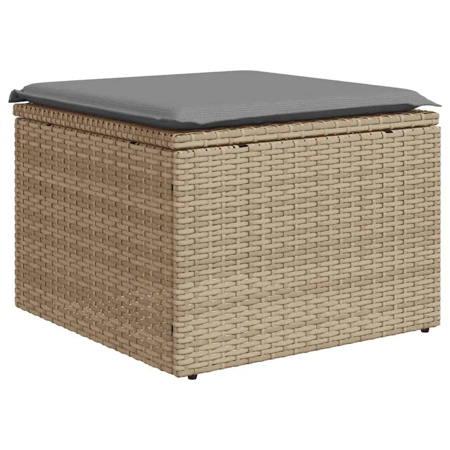 Salon de jardin avec coussins 7 pcs gris clair résine tressée - 5