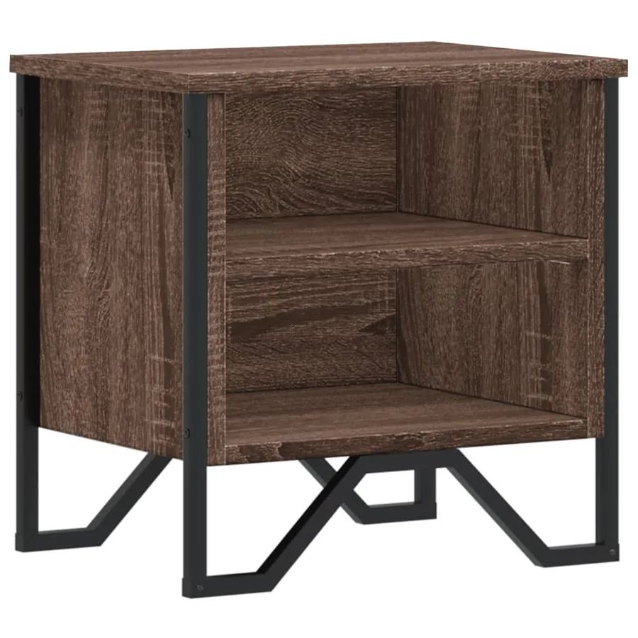 Table de chevet chêne marron 40x30x40 cm bois d'ingénierie - 2