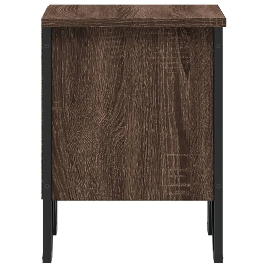 Table de chevet chêne marron 40x30x40 cm bois d'ingénierie - 6