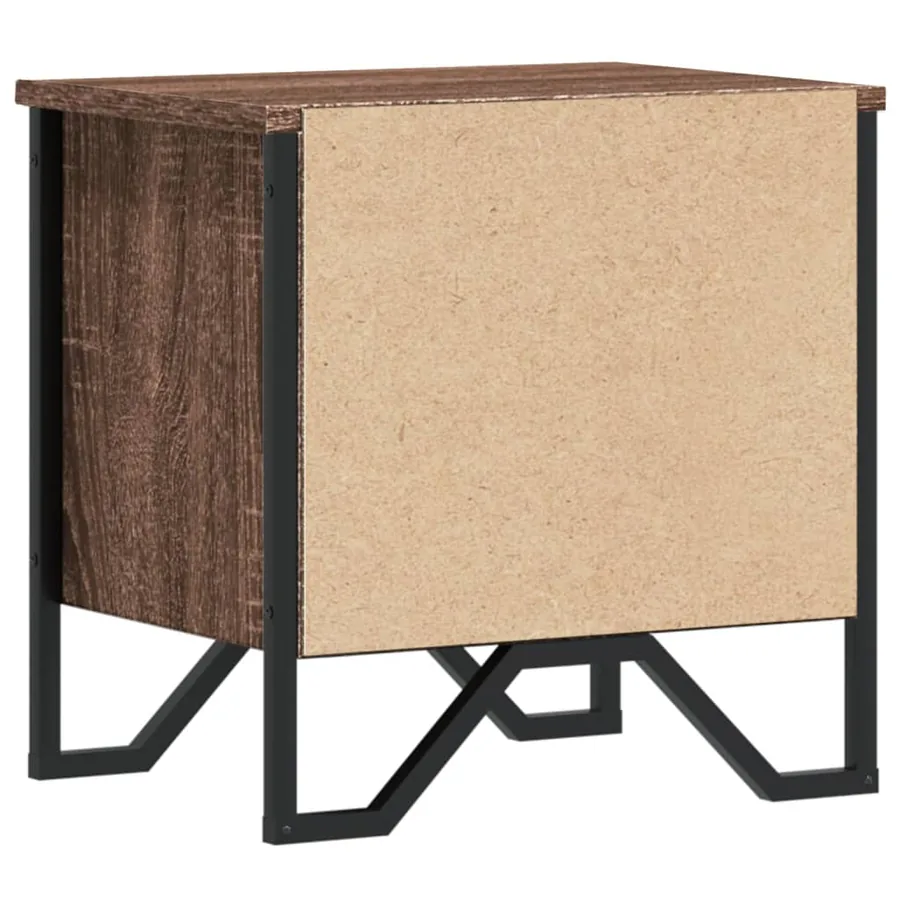 Table de chevet chêne marron 40x30x40 cm bois d'ingénierie - 7