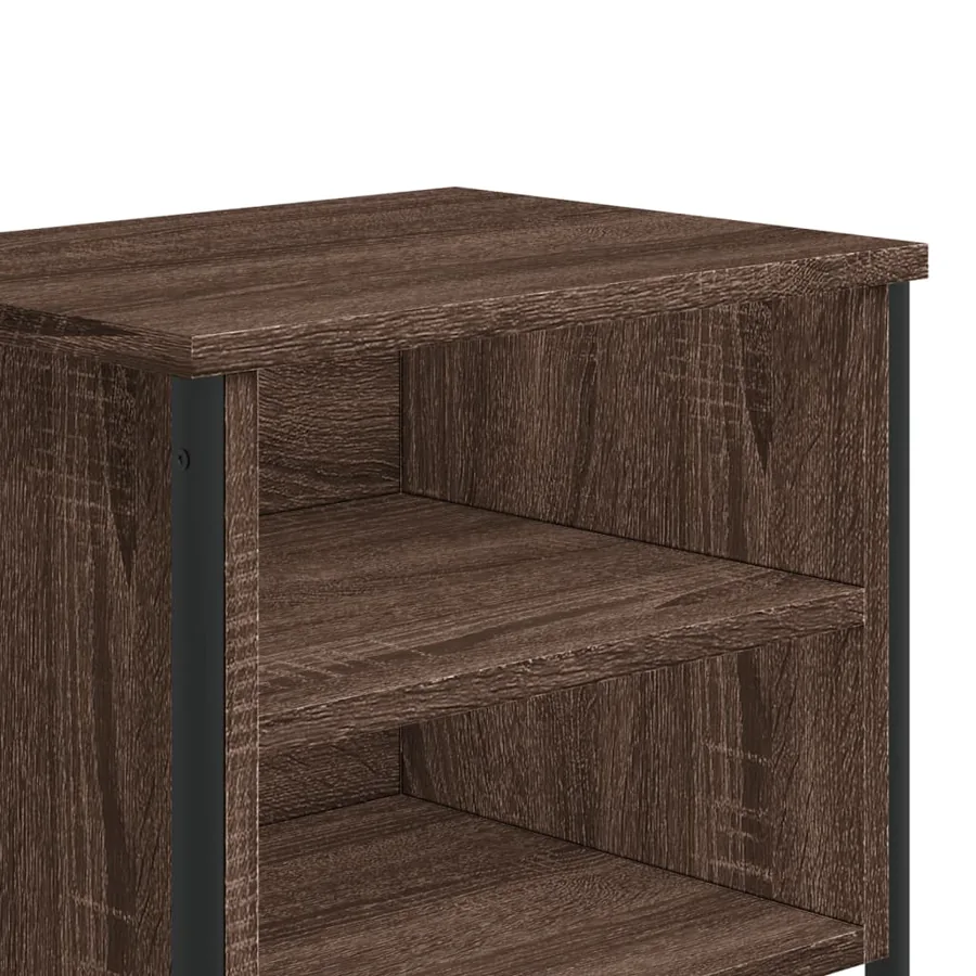 Table de chevet chêne marron 40x30x40 cm bois d'ingénierie - 8
